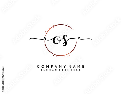 letter OS SO minimalist feminine handwriting logo. vector design of wedding invitation badges, fashion, beauty,