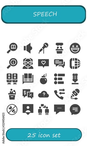 Modern Simple Set of speech Vector filled Icons