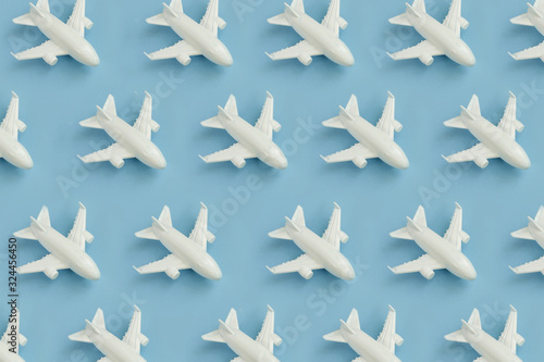Plastic plane toys montage in pattern