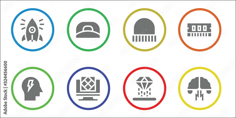 Modern Simple Set of intelligence Vector filled Icons