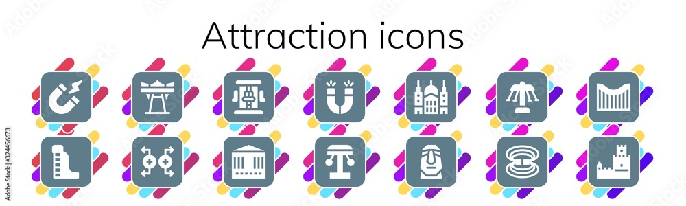 attraction icon set attraction icon set