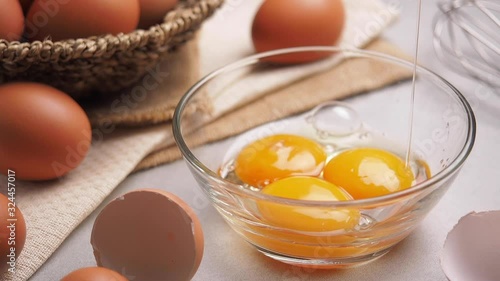 Wallpaper Mural ME CU LD Slow motion of falling egg into a transparent bowl in kitchen to prepare food, desserts, bakery items, etc. Torontodigital.ca