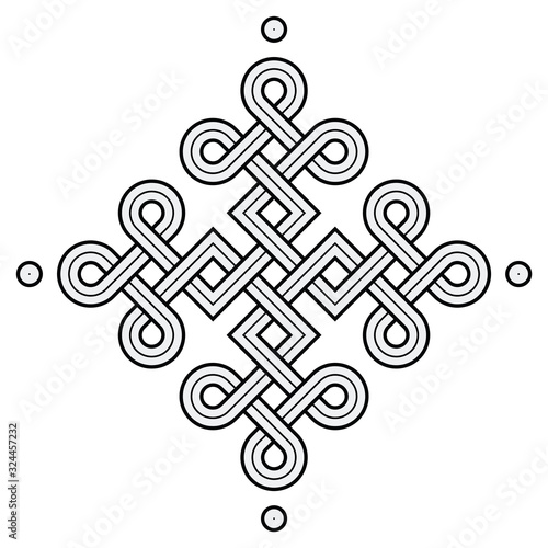 Viking Decorative Knot - Squares Ring Edges Dot Corners