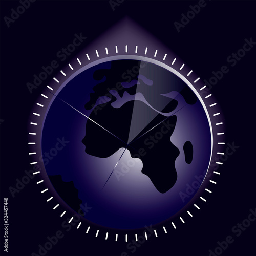 Earth hour background with globe. Vector illustration for card, banner, poster, calendar or placard template