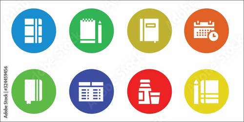 Modern Simple Set of diary Vector filled Icons