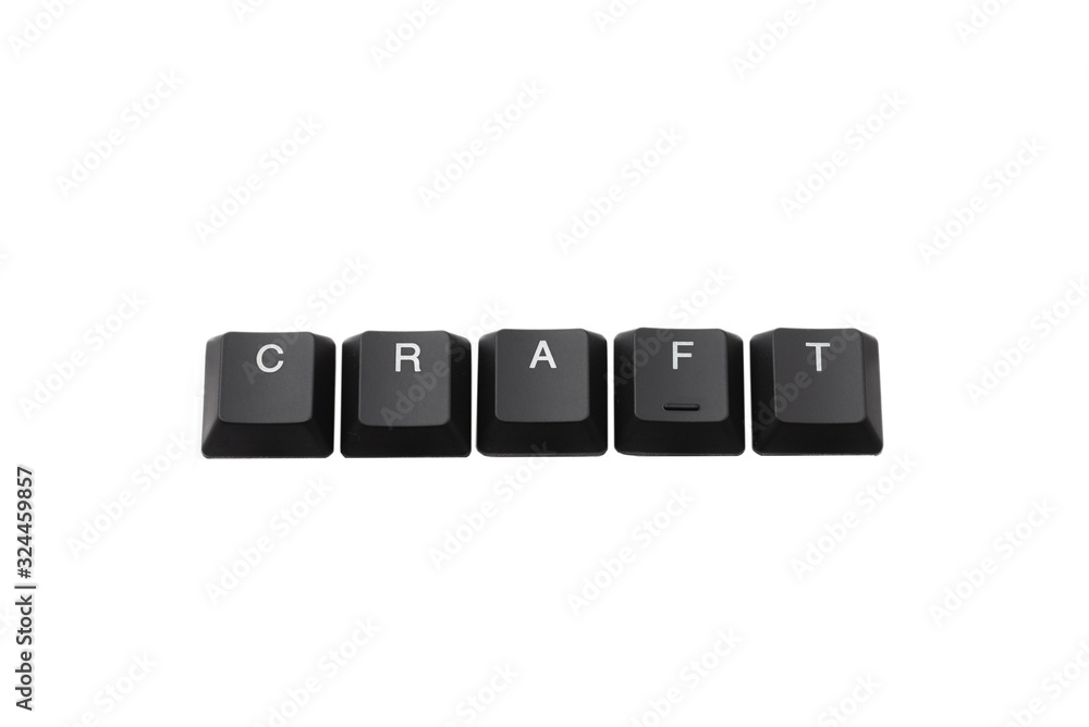Word craft written on keyboard. Isolated on white.