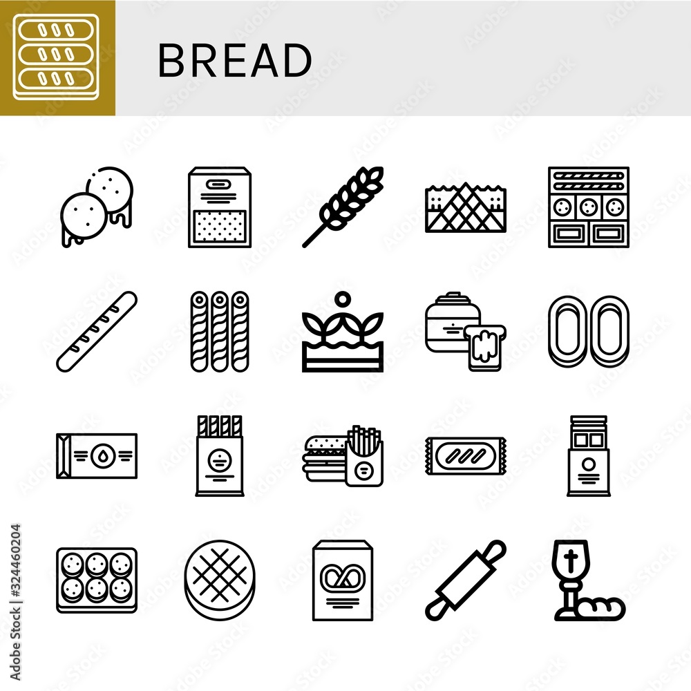 bread simple icons set bread simple icons set