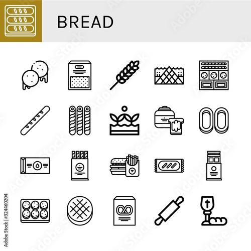bread simple icons set