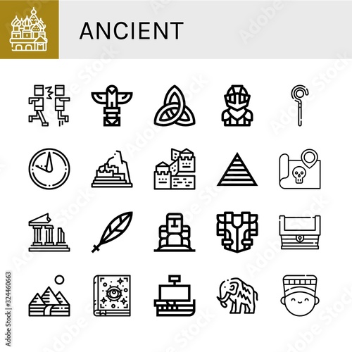 ancient simple icons set
