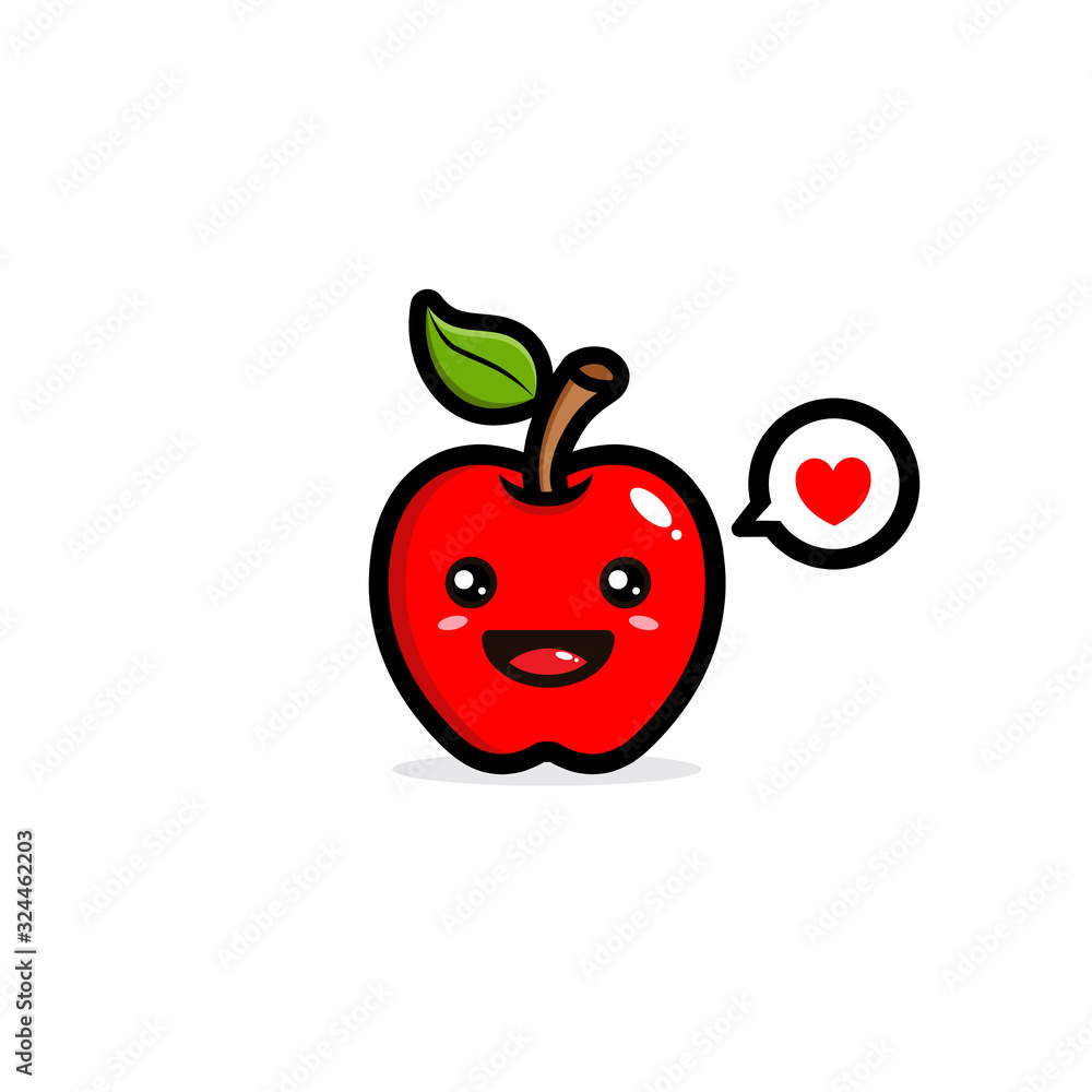 vector design of a fresh smile apple vector design of a fresh smile apple