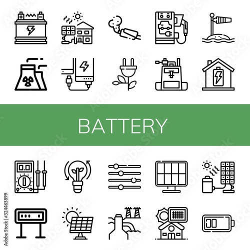 Set of battery icons