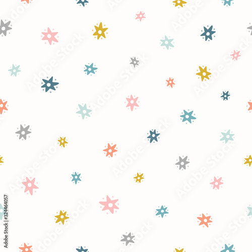Star pattern background. Cute vector repeat design.
