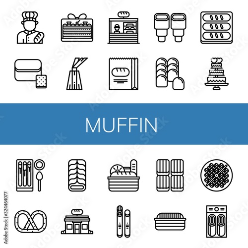 Set of muffin icons
