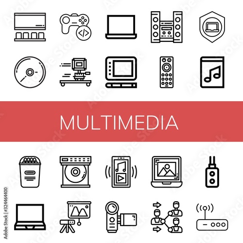 multimedia icon set