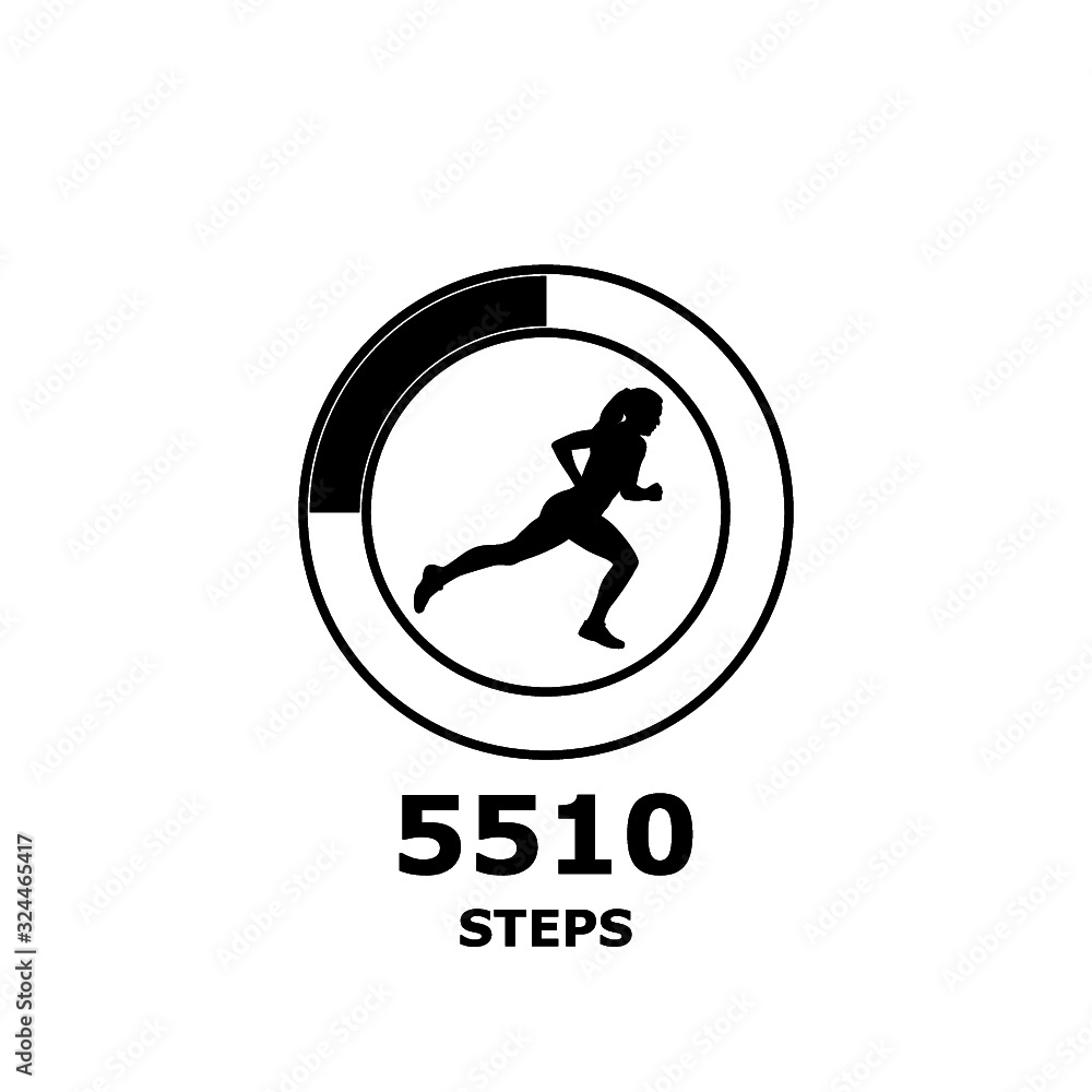 Run or fitness steps tracker app icon isolated on white background Run or fitness steps tracker app icon isolated on white background