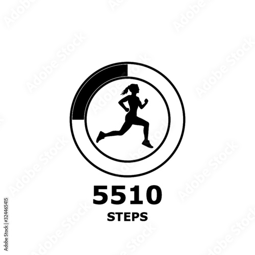 Run or fitness steps tracker app icon isolated on white background