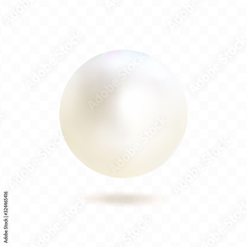 Vector pearl isolated on transparent background. 