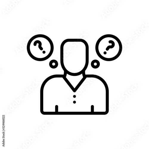 Black line icon for think 