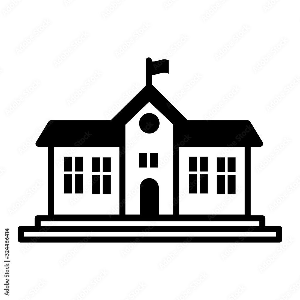 Building School icon vector Building School icon vector