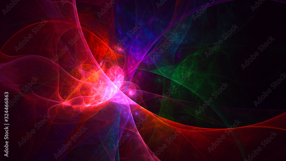 3D rendering abstract red fractal light background 3D rendering abstract red fractal light background