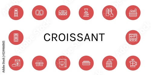 Set of croissant icons