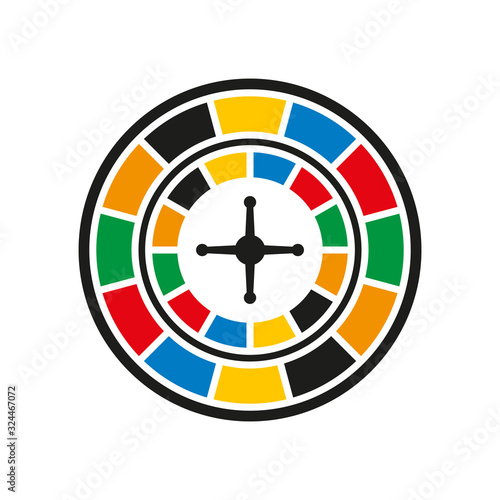 Roulette casino icon vector design templates