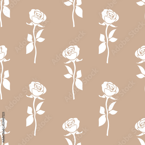 White rose seamless pattern...