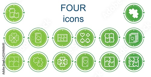Editable 14 four icons for web and mobile