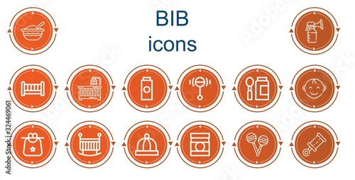 Editable 14 bib icons for web and mobile