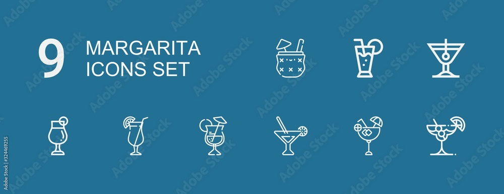 Editable 9 margarita icons for web and mobile
