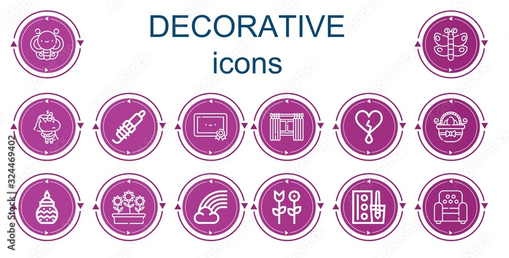 Editable 14 decorative icons for web and mobile Editable 14 decorative icons for web and mobile