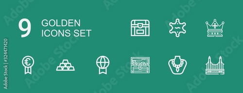 Editable 9 golden icons for web and mobile