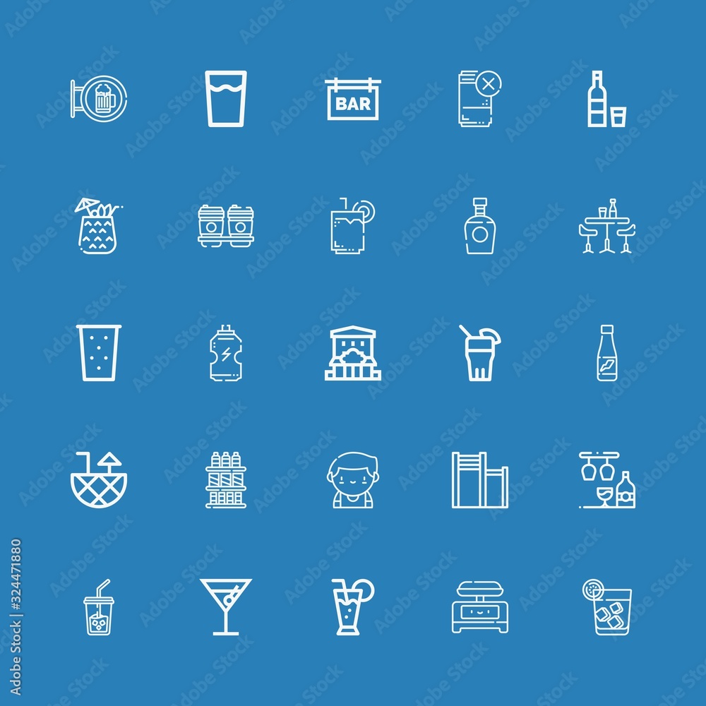 Editable 25 martini icons for web and mobile