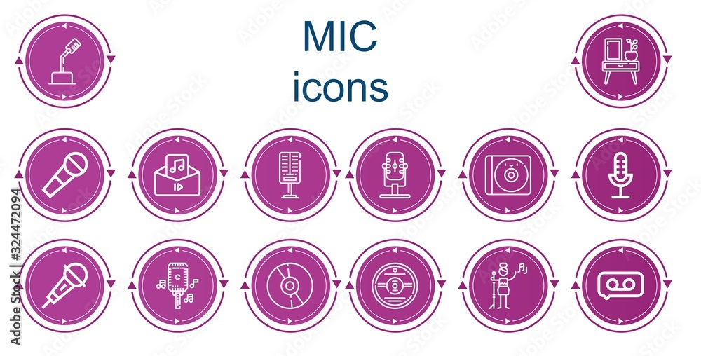 Editable 14 mic icons for web and mobile Editable 14 mic icons for web and mobile