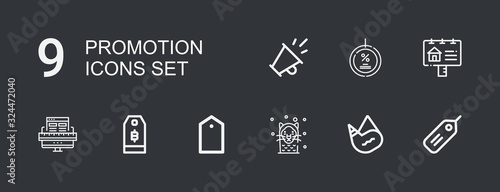 Editable 9 promotion icons for web and mobile