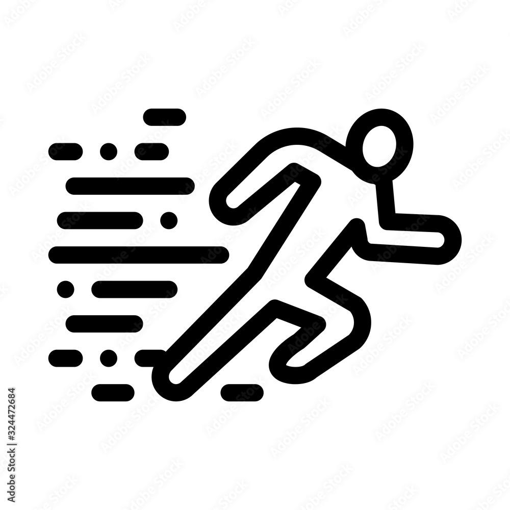 Running Human Icon Vector. Outline Running Human Sign. Isolated Contour Symbol Illustration Running Human Icon Vector. Outline Running Human Sign. Isolated Contour Symbol Illustration