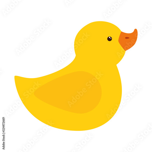 cute duck rubber toy isolated icon vector illustration design