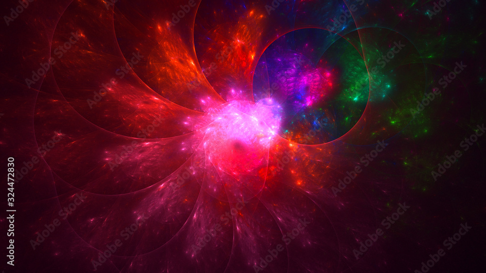 3D rendering abstract red fractal light background 3D rendering abstract red fractal light background
