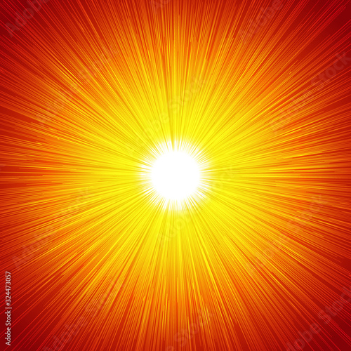 Red Hot Sun Ray Radiant Abstract Background Vector Illustration