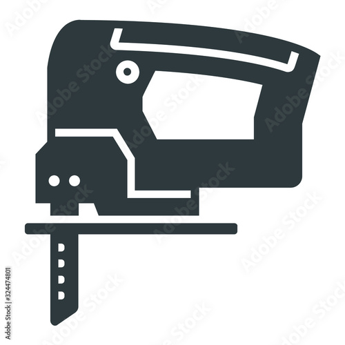 Electric jig saw icon on white background	