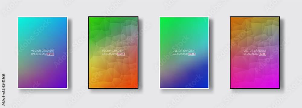 Creative design poster with vibrant gradients set.