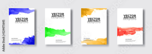Watercolor bright color design banner set. Vector illustration