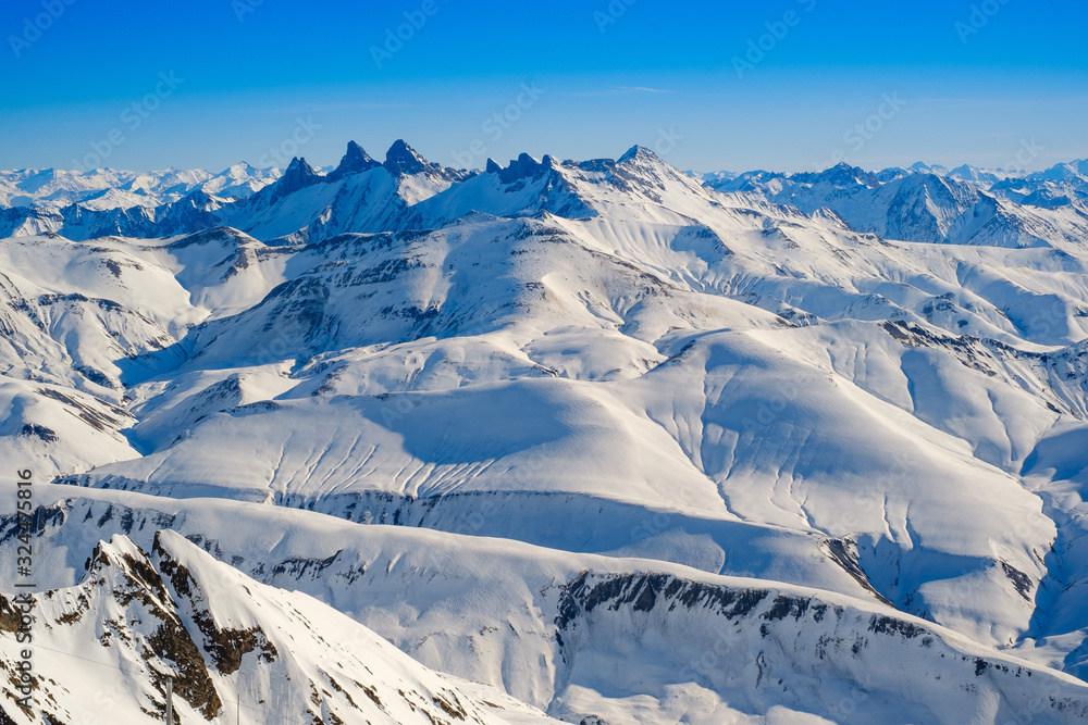 Aiguilles D'arves in French alps from Alpe d'Huez