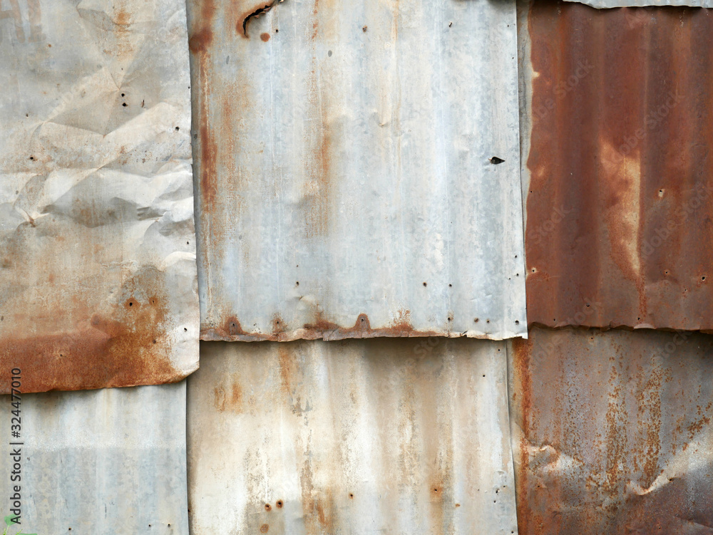Rust stains on sheet metal. Rust stains on sheet metal.