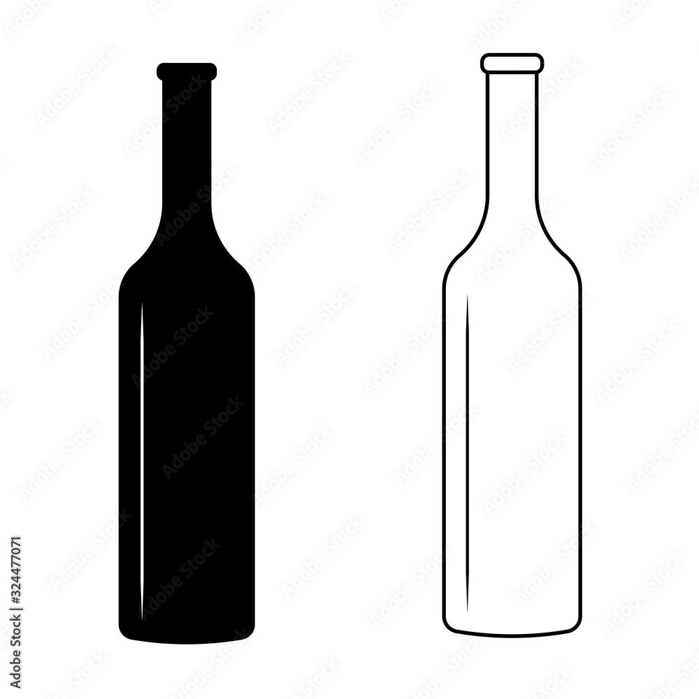 set wine bottle with glare light vector sign icon wine bottle simple design set wine bottle with glare light vector sign icon wine bottle simple design