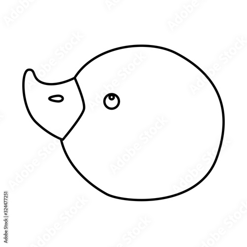 face of cute duck rubber line style icon vector illustration design