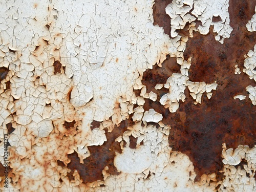 Rust stains on sheet metal.