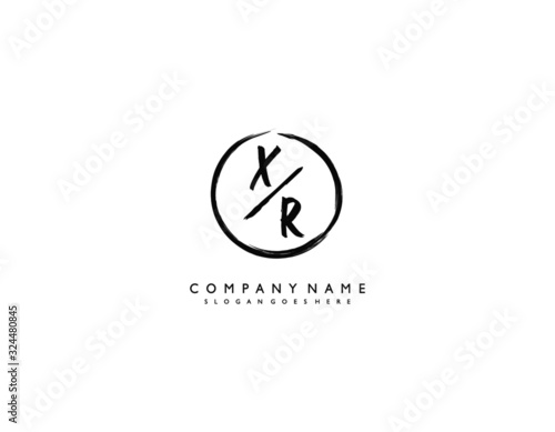 letter XR RX minimalist feminine handwriting logo. vector design of wedding invitation badges, fashion, beauty,