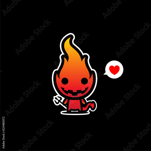 fire devil mascot vector design