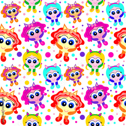 girls cartoon pattern